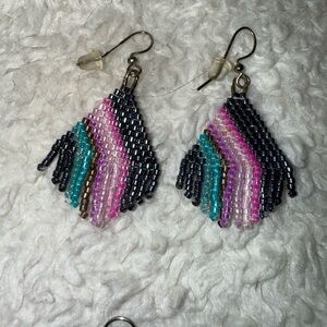 Colorful Beaded Dangle Earrings
